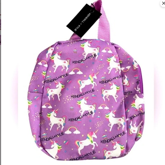 Kendall and Kylie Purple multi Unicorn Backpack 8” x 8.5” x 3” - Picture 2 of 2